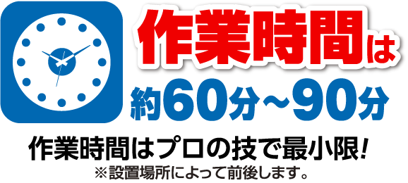 作業時間は約60分〜90分