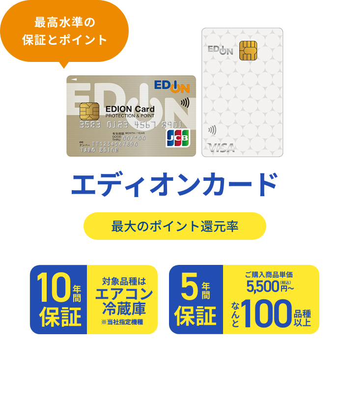 エディオンカード 最高水準の保証とポイント