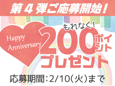 ハッピーアニバーサリー応募でポイントプレゼント企画
